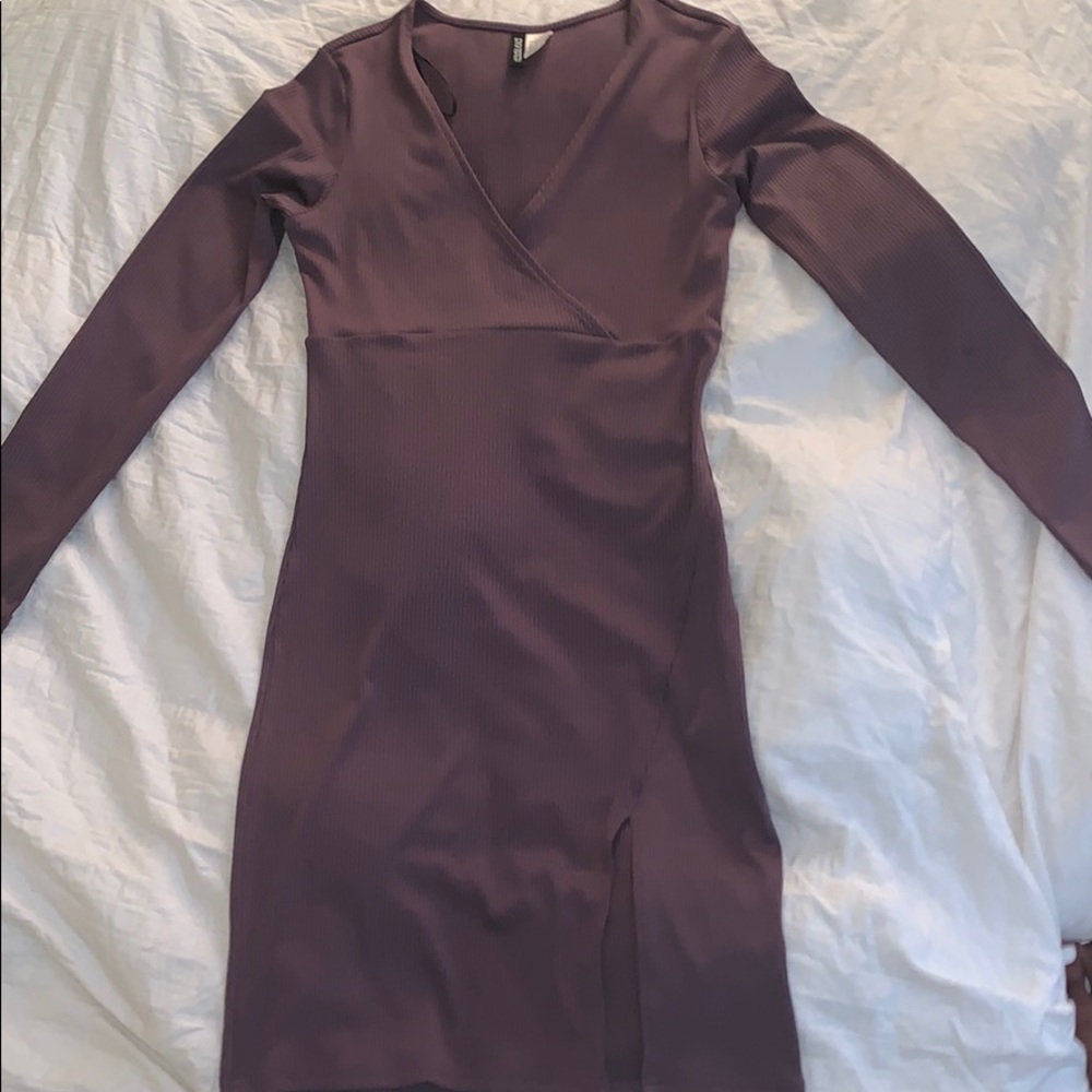 H&M Divided Purple Ribbed Bodycon Dress